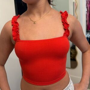 red aritzia tank top